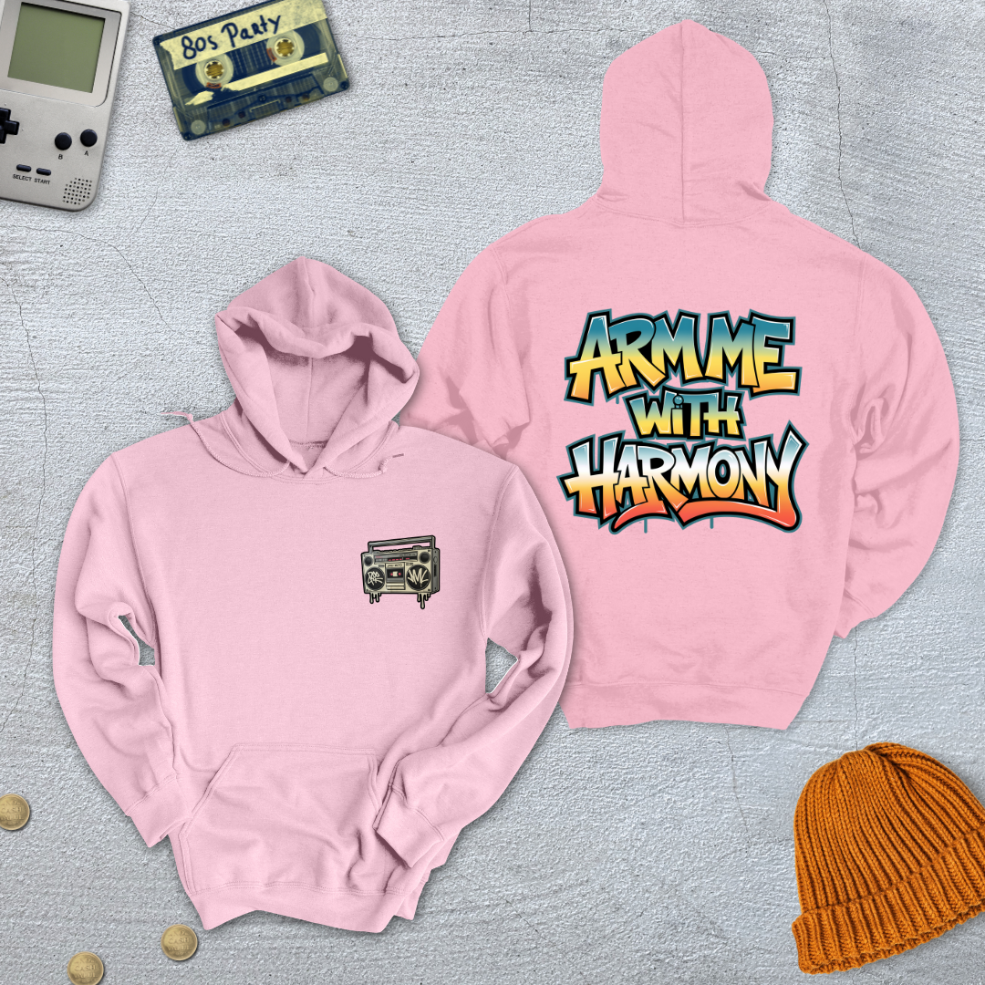 Printify Hoodie Light Pink / S Arm me with Harmony - Hoodie