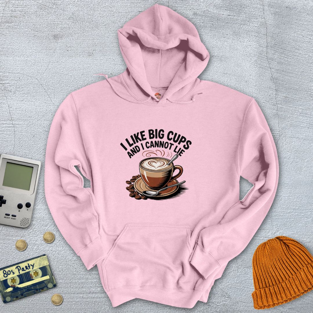 Printify Hoodie Light Pink / S Big Cups - Hoodie