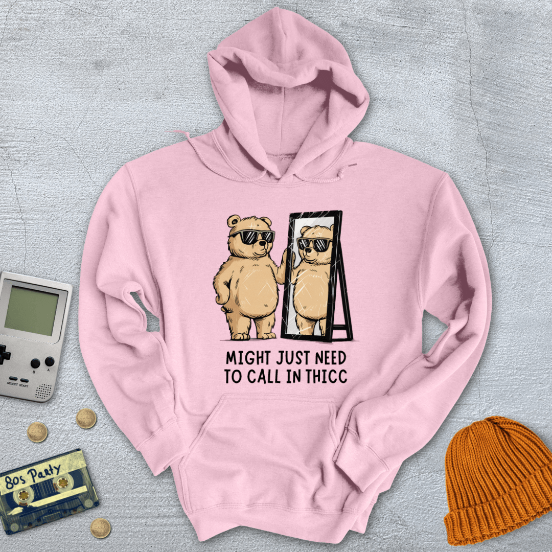 Printify Hoodie Light Pink / S Call in thicc - Hoodie