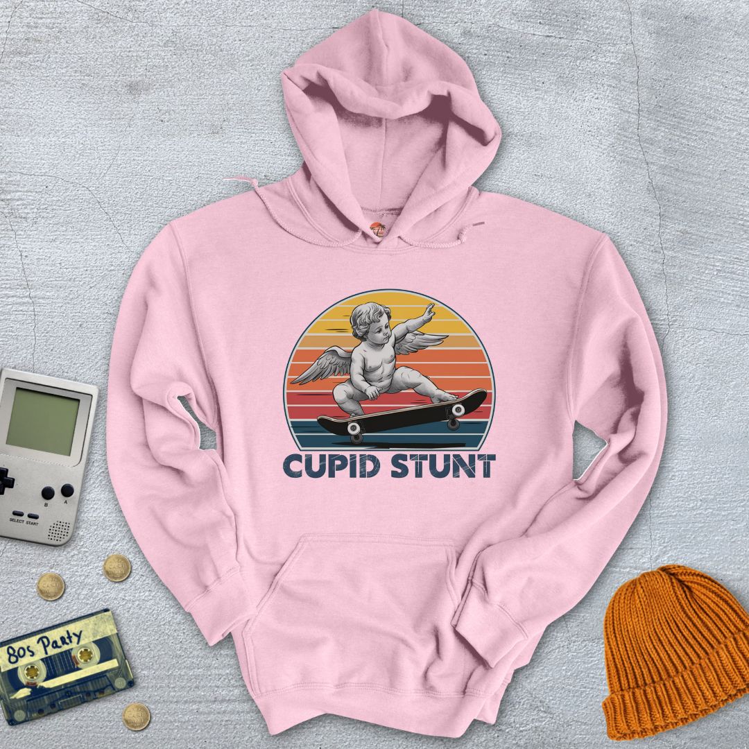 Printify Hoodie Light Pink / S Cupid Stunt - Hoodie