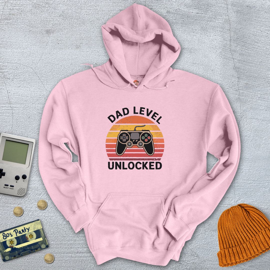 Printify Hoodie Light Pink / S Dad level unlocked - Hoodie