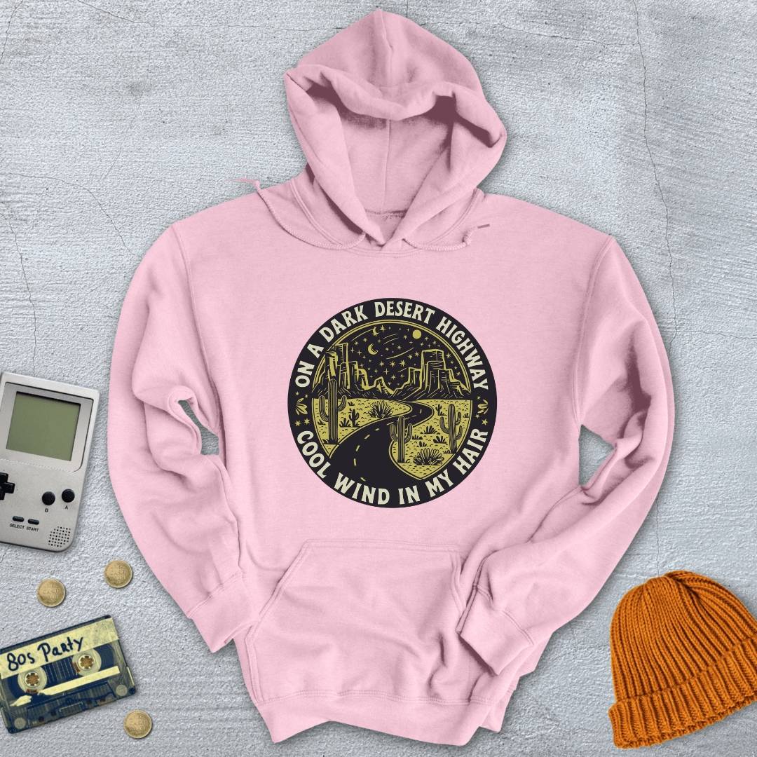 Printify Hoodie Light Pink / S Dark Desert Highway - Hoodie
