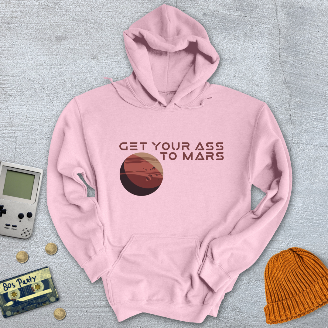 Printify Hoodie Light Pink / S Get your ass to mars - Hoodie