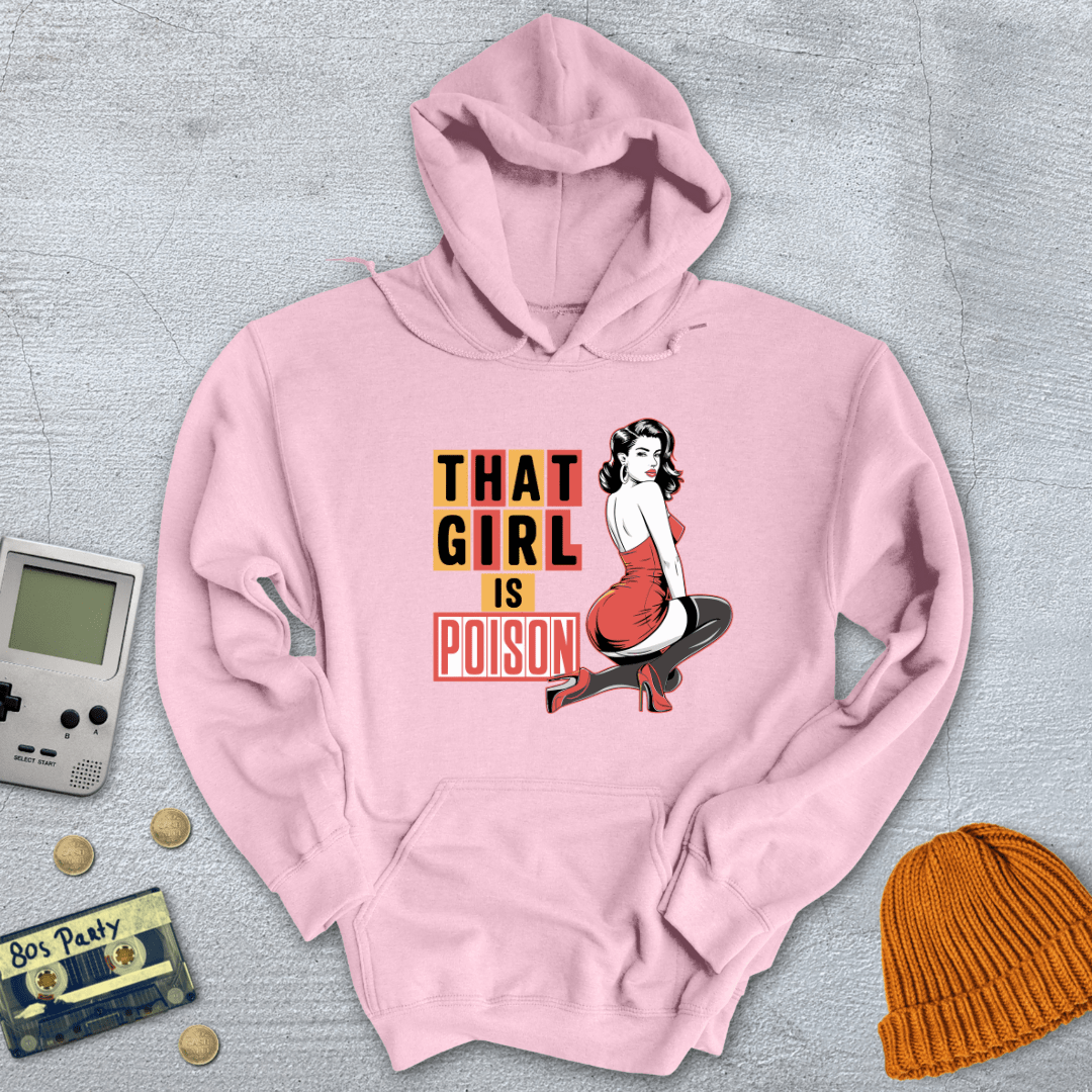 Printify Hoodie Light Pink / S Girl is Poison - Hoodie