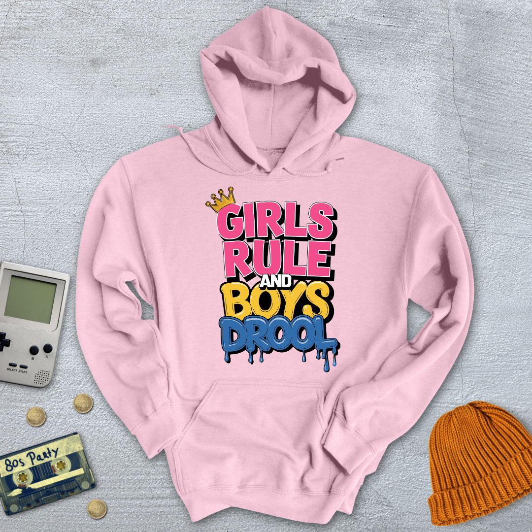 Printify Hoodie Light Pink / S Girls Rule - Hoodie
