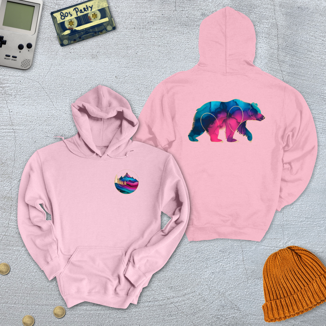 Printify Hoodie Light Pink / S Gradient Grizzly - Hoodie