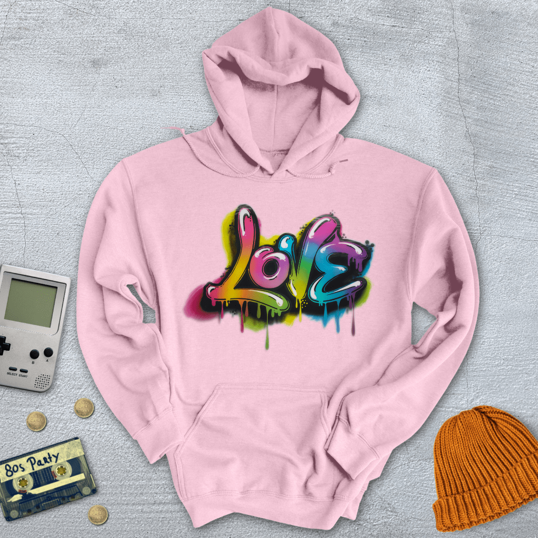 Printify Hoodie Light Pink / S Graffiti Love - Hoodie