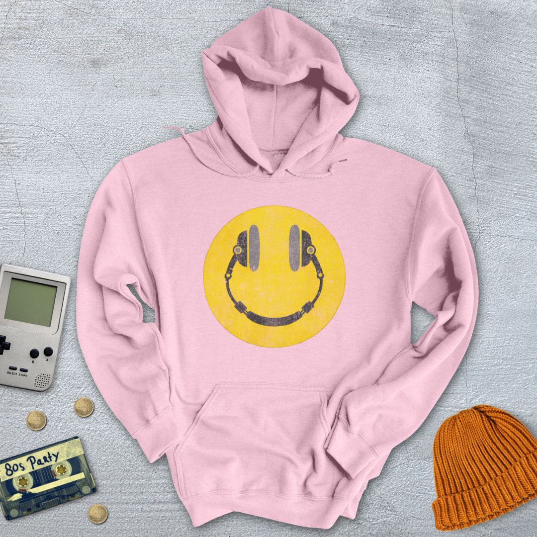 Printify Hoodie Light Pink / S Happy Face - Hoodie