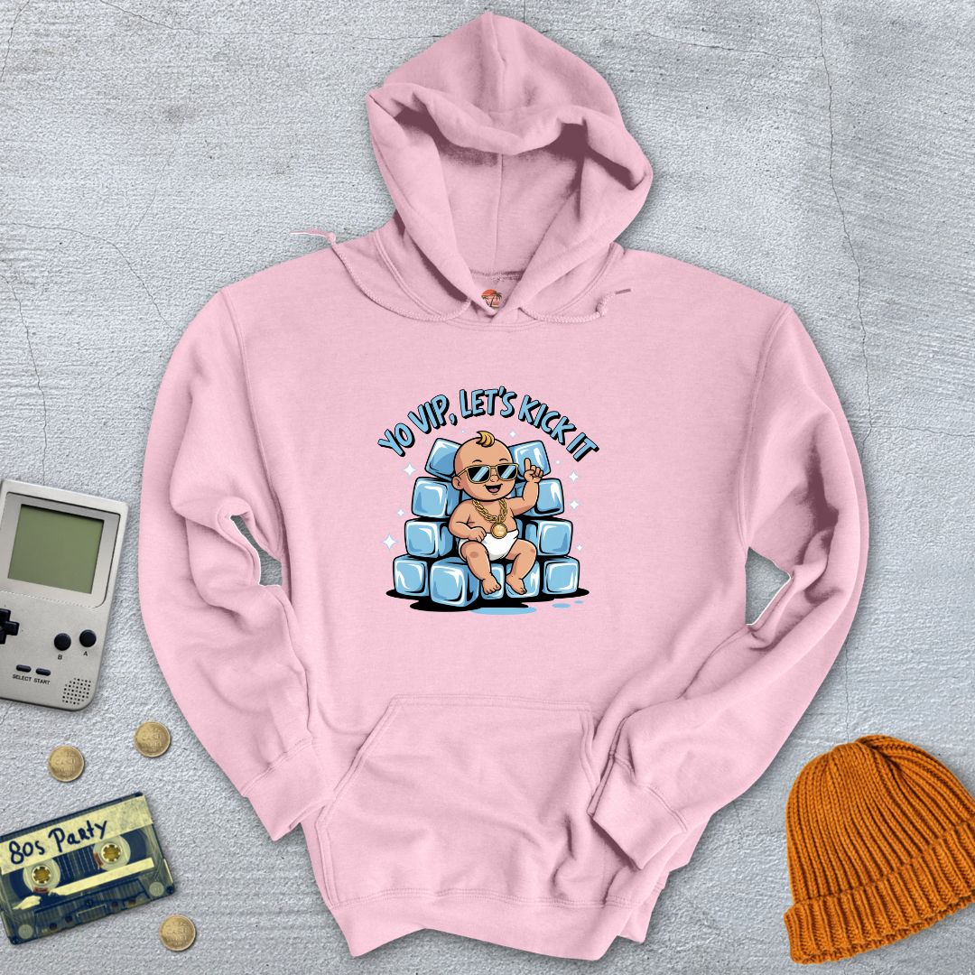 Printify Hoodie Light Pink / S ice ice baby - Hoodie