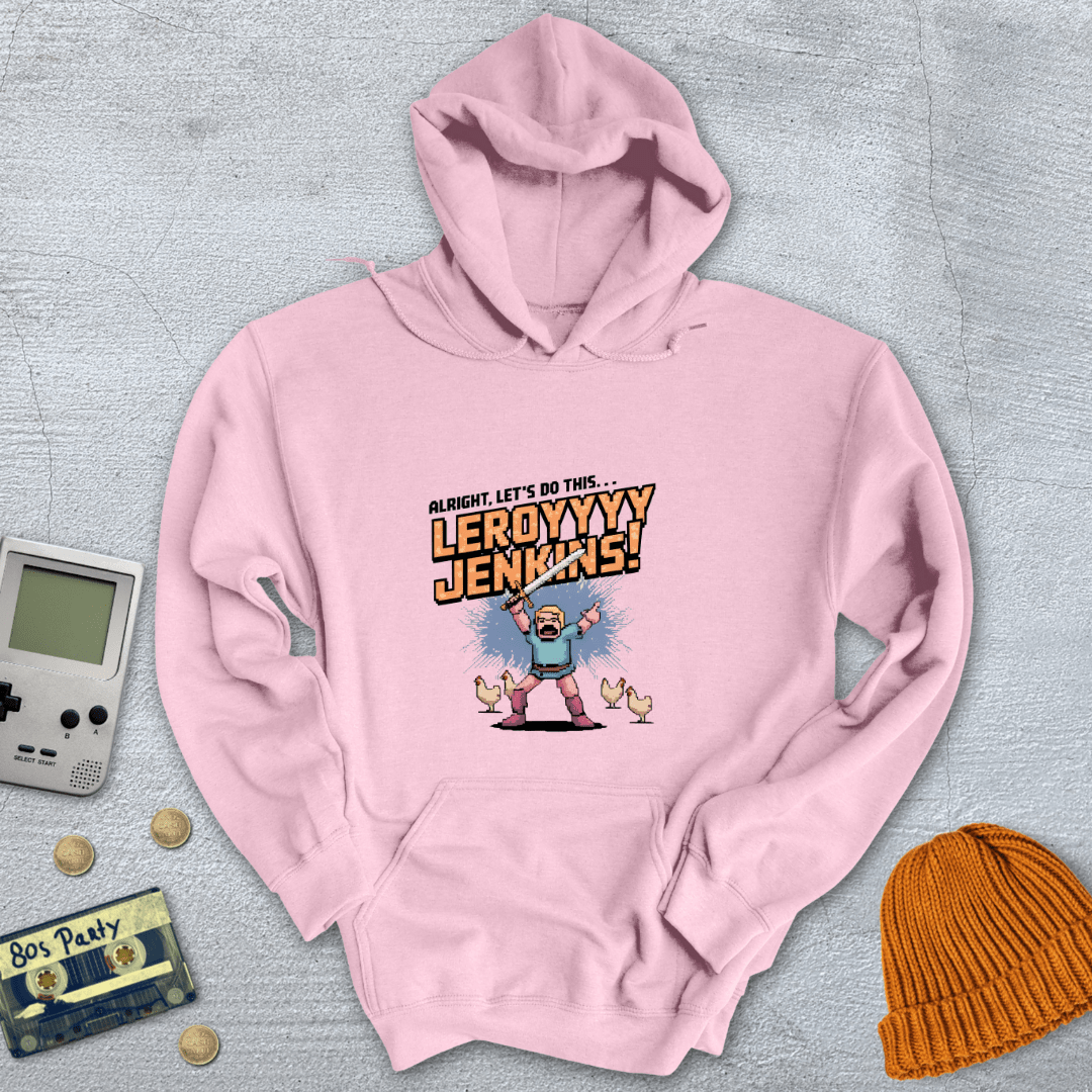 Printify Hoodie Light Pink / S Leeroy Jenkins - Hoodie