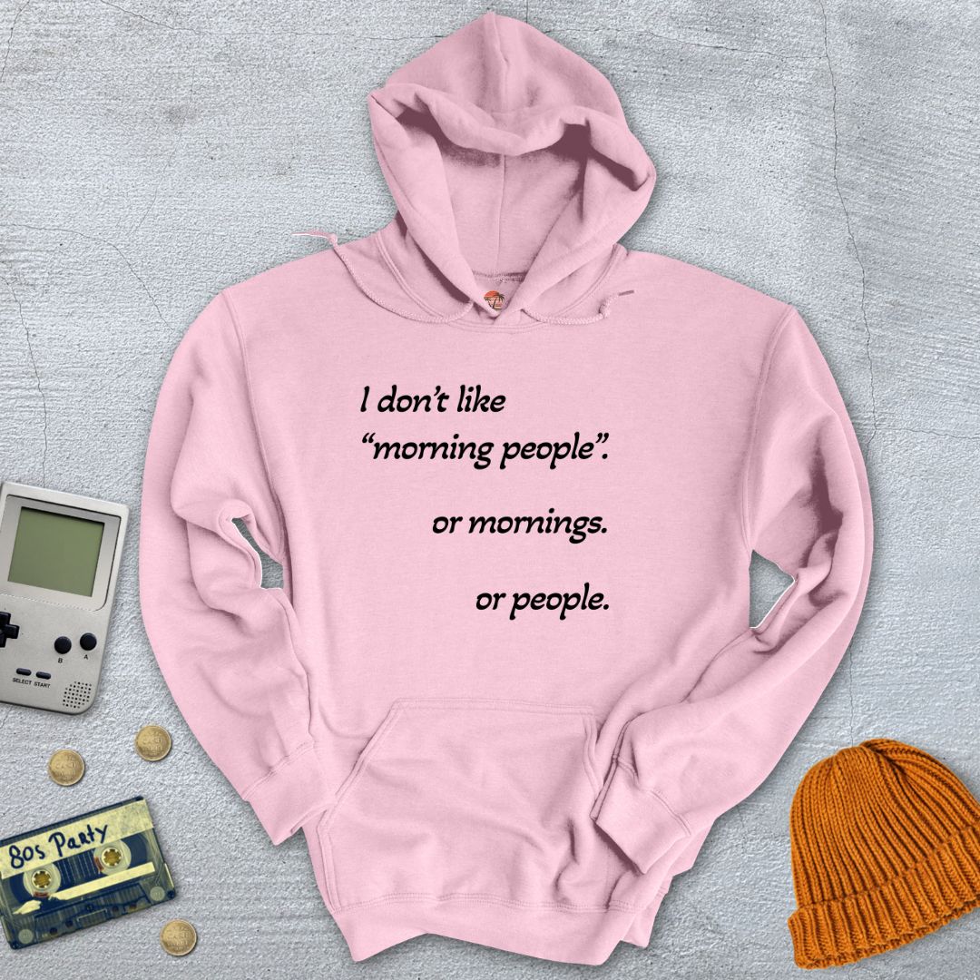 Printify Hoodie Light Pink / S Morning People - Hoodie