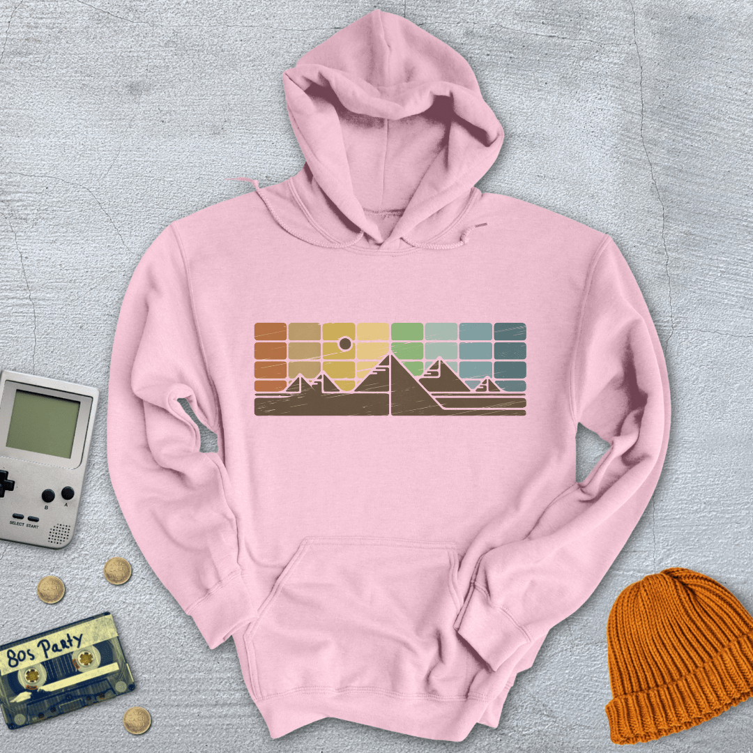 Printify Hoodie Light Pink / S Retro Mountain Horizon - Hoodie