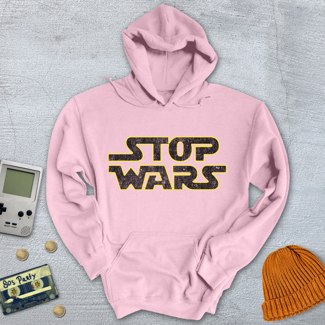 Printify Hoodie Light Pink / S Stop Wars - Hoodie