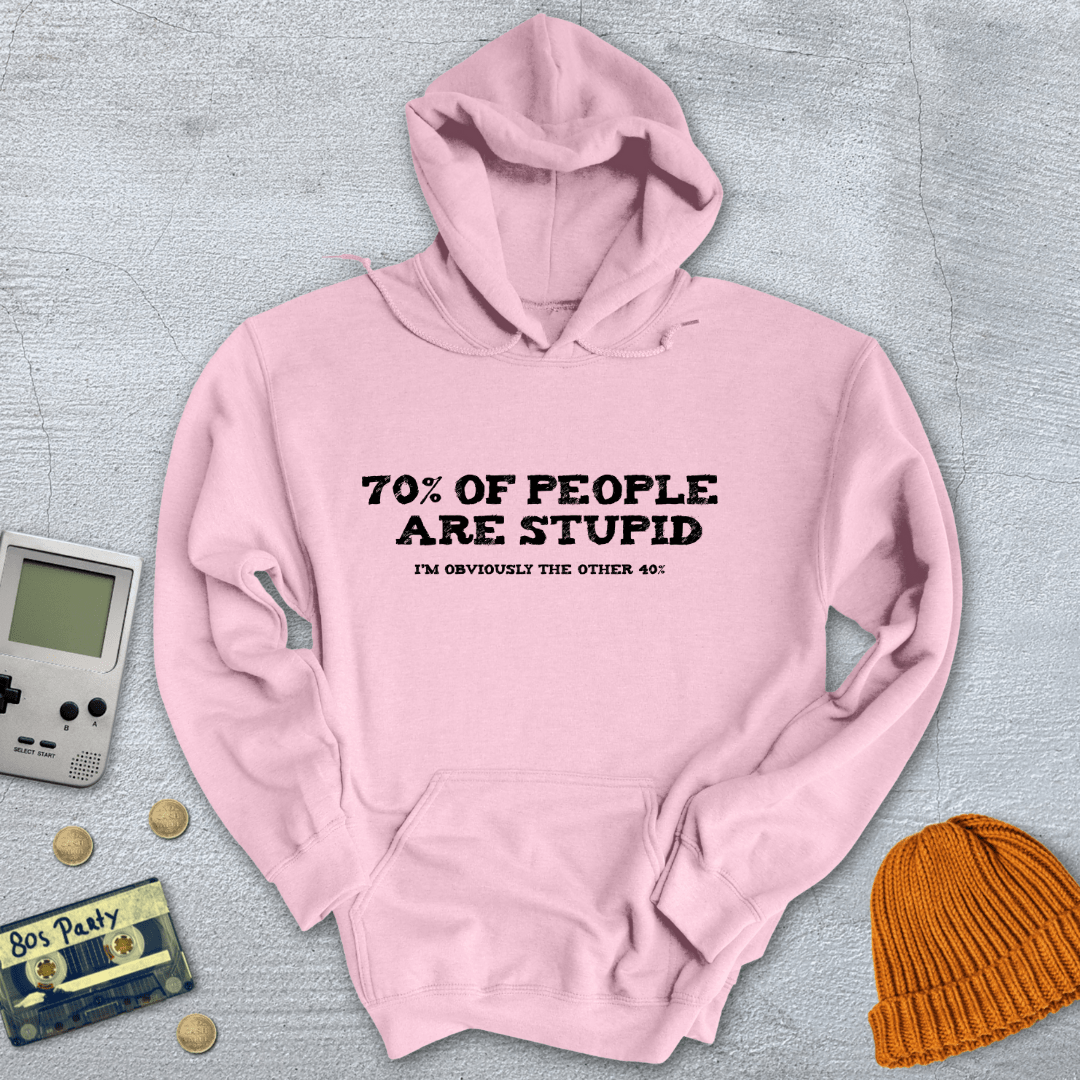 Printify Hoodie Light Pink / S Stupid People - Hoodie