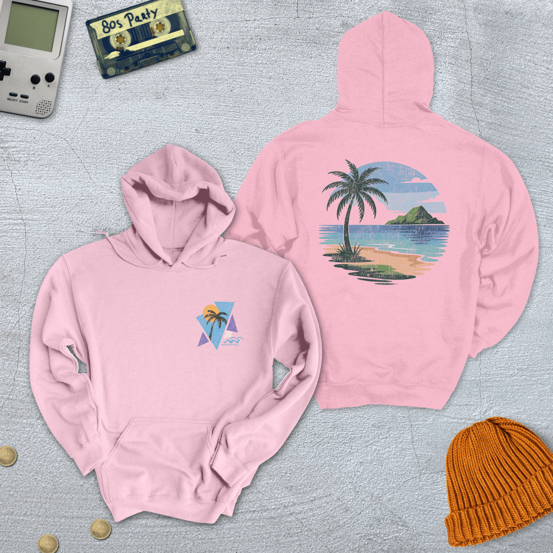 Printify Hoodie Light Pink / S Vintage Beach Vibes - Hoodie