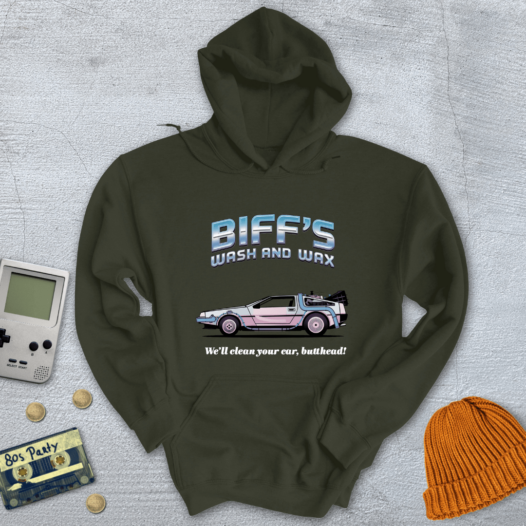 Printify Hoodie Military Green / S Biffs Wash and Wax - Hoodie