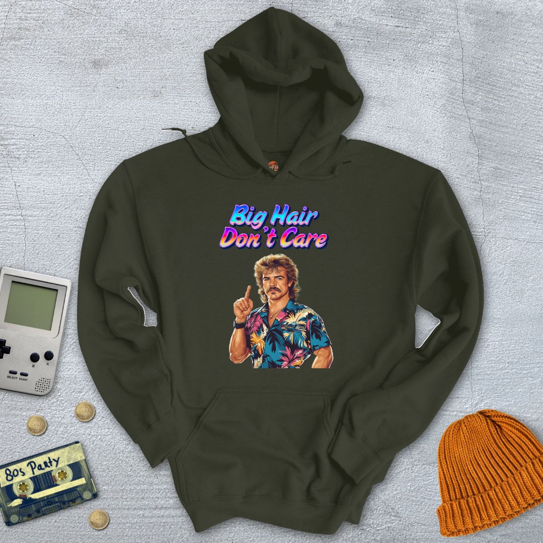 Printify Hoodie Military Green / S Big Hair - Hoodie