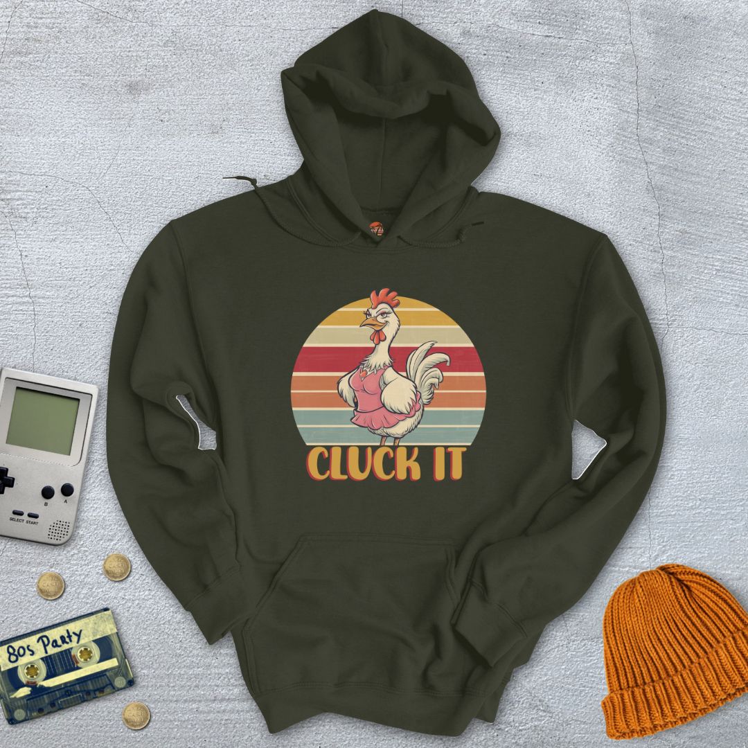 Printify Hoodie Military Green / S Cluck It - Hoodie