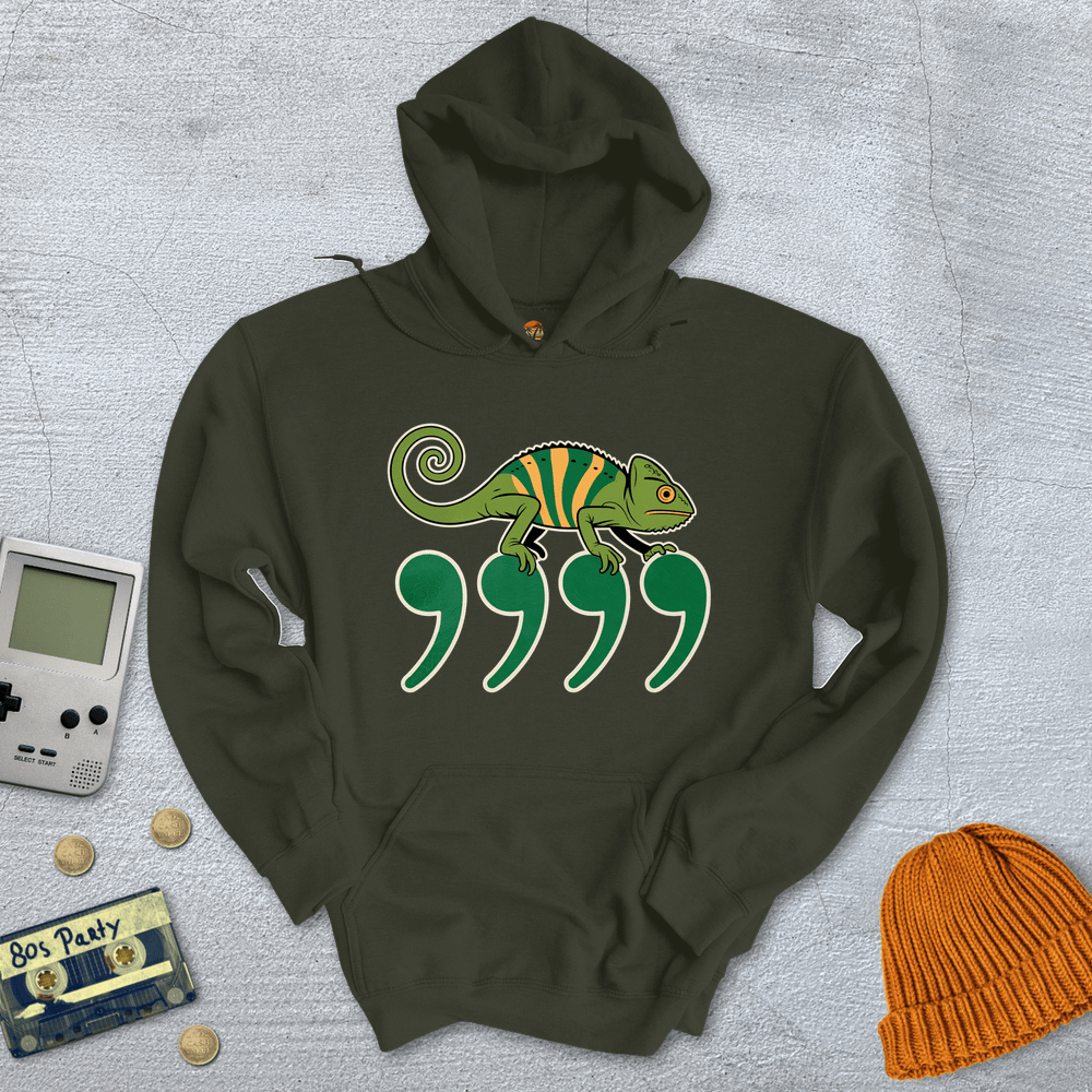 Printify Hoodie Military Green / S Comma Chameleon - Hoodie