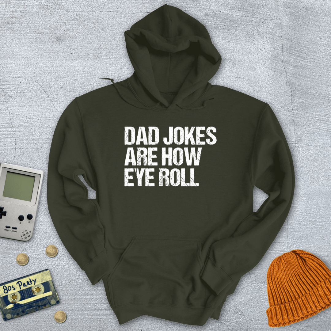 Printify Hoodie Military Green / S Dad Jokes - Hoodie