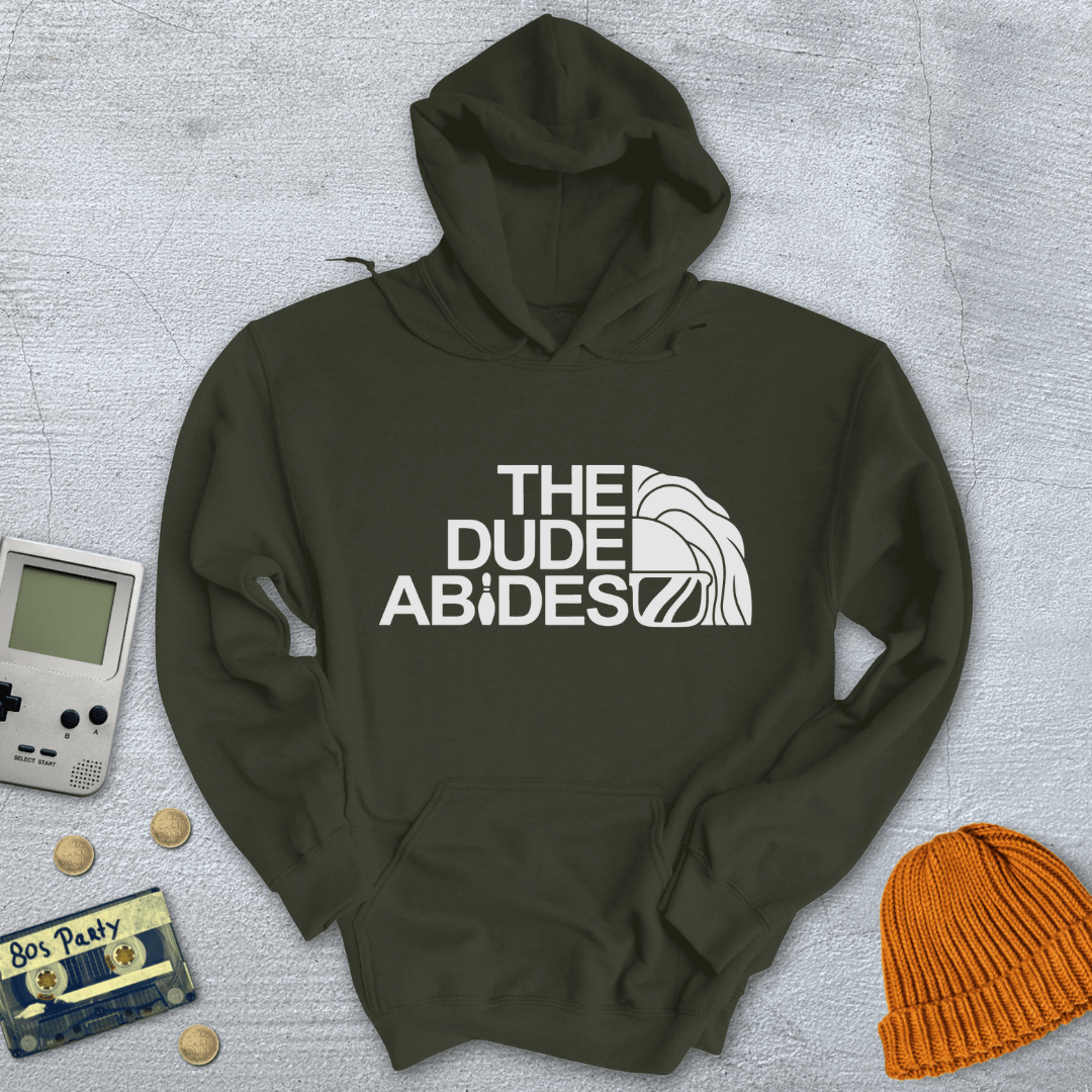 Printify Hoodie Military Green / S Dude Abides - Hoodie