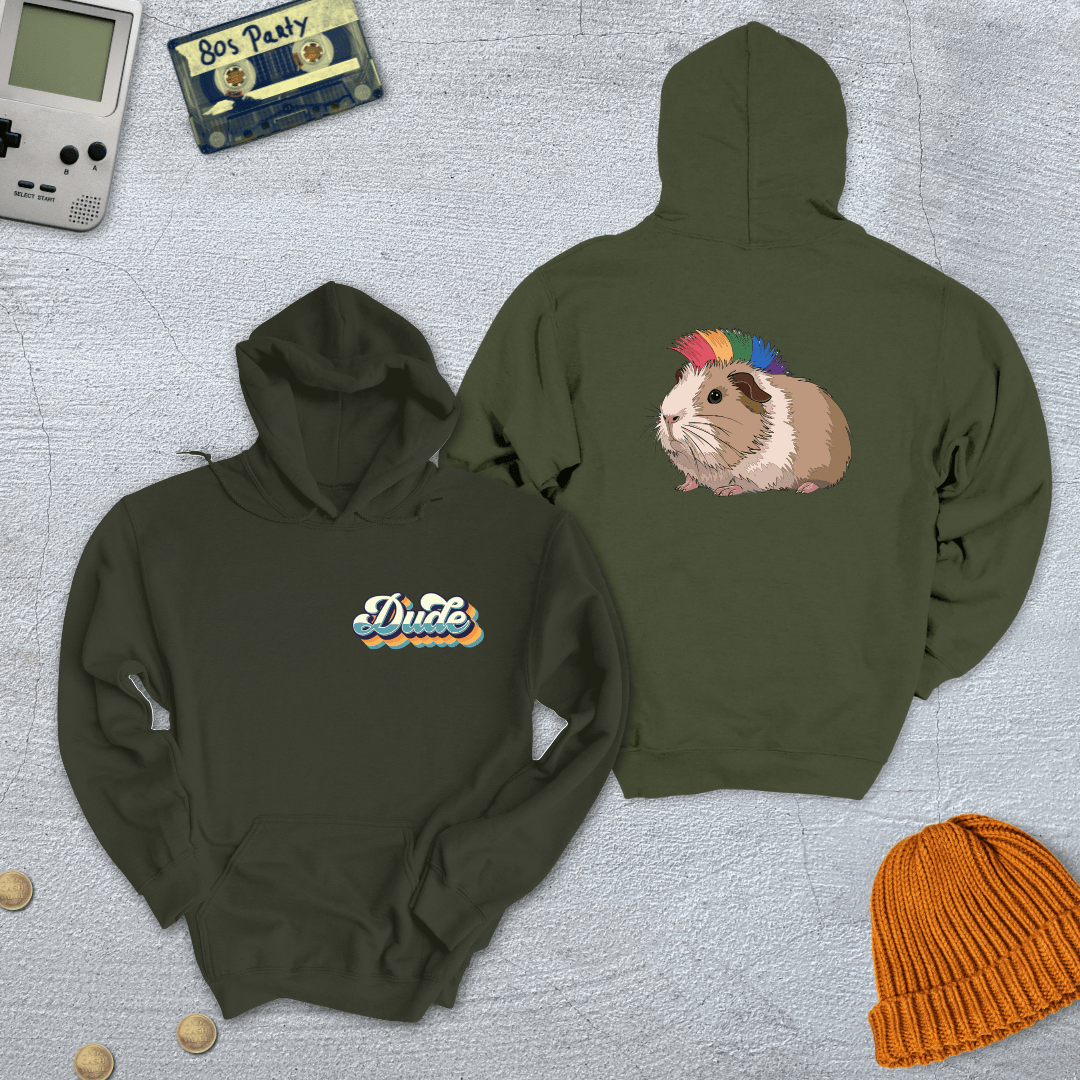 Printify Hoodie Military Green / S Dude - Hoodie