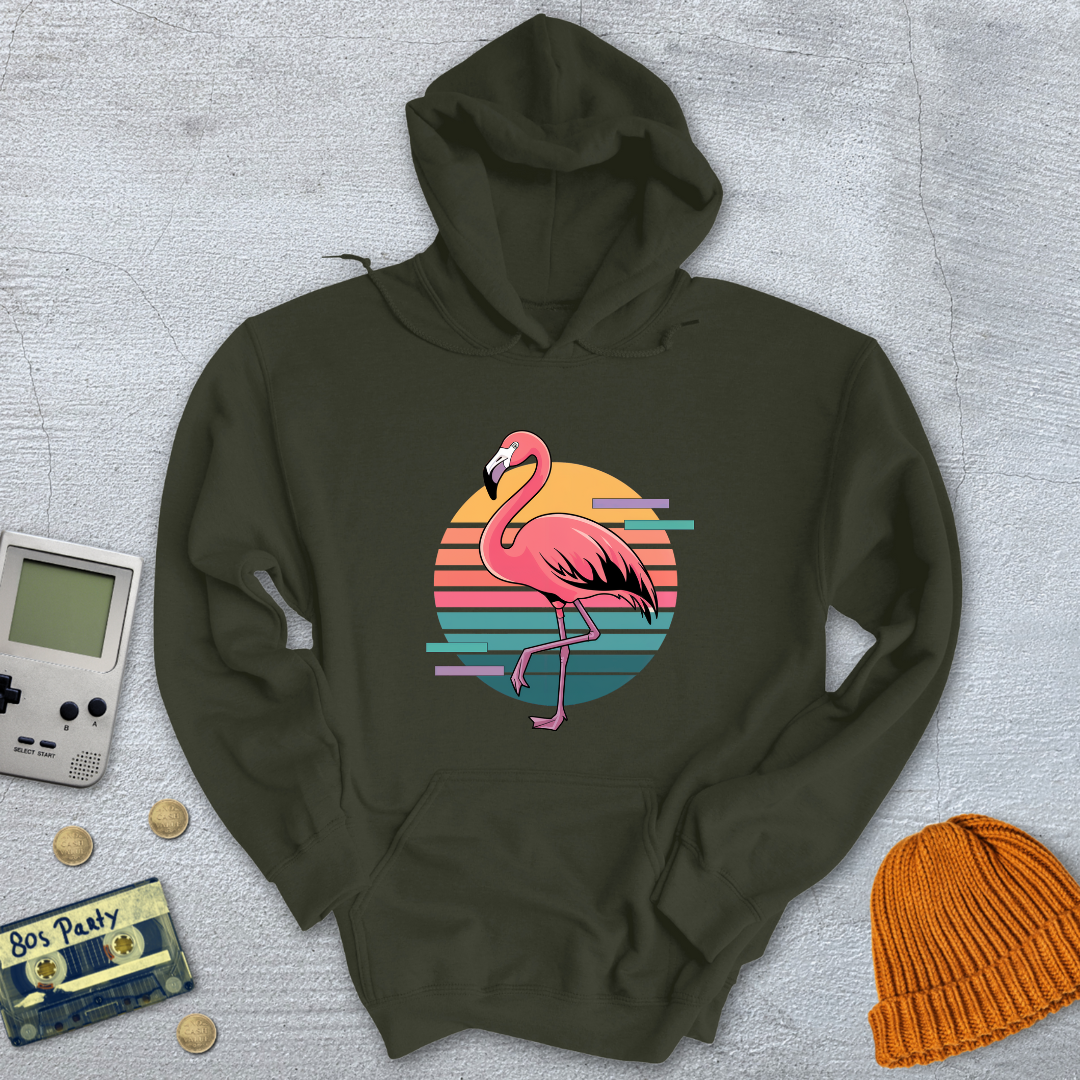 Printify Hoodie Military Green / S Flamingo - Hoodie