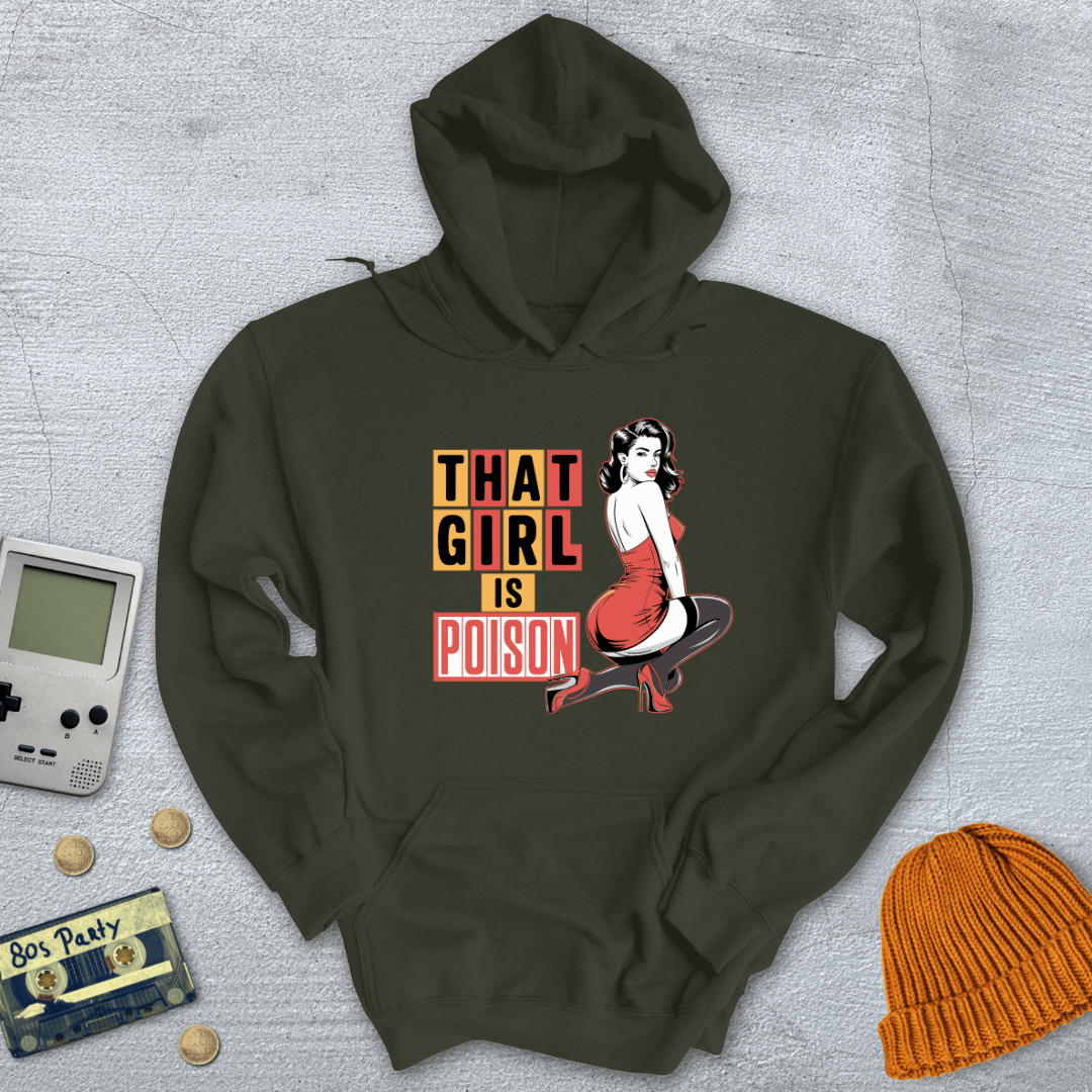 Printify Hoodie Military Green / S Girl is Poison - Hoodie