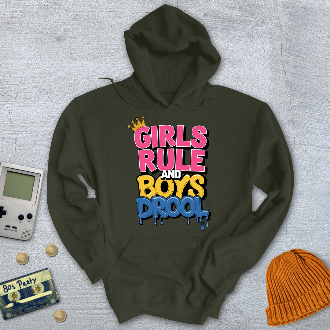 Printify Hoodie Military Green / S Girls Rule - Hoodie