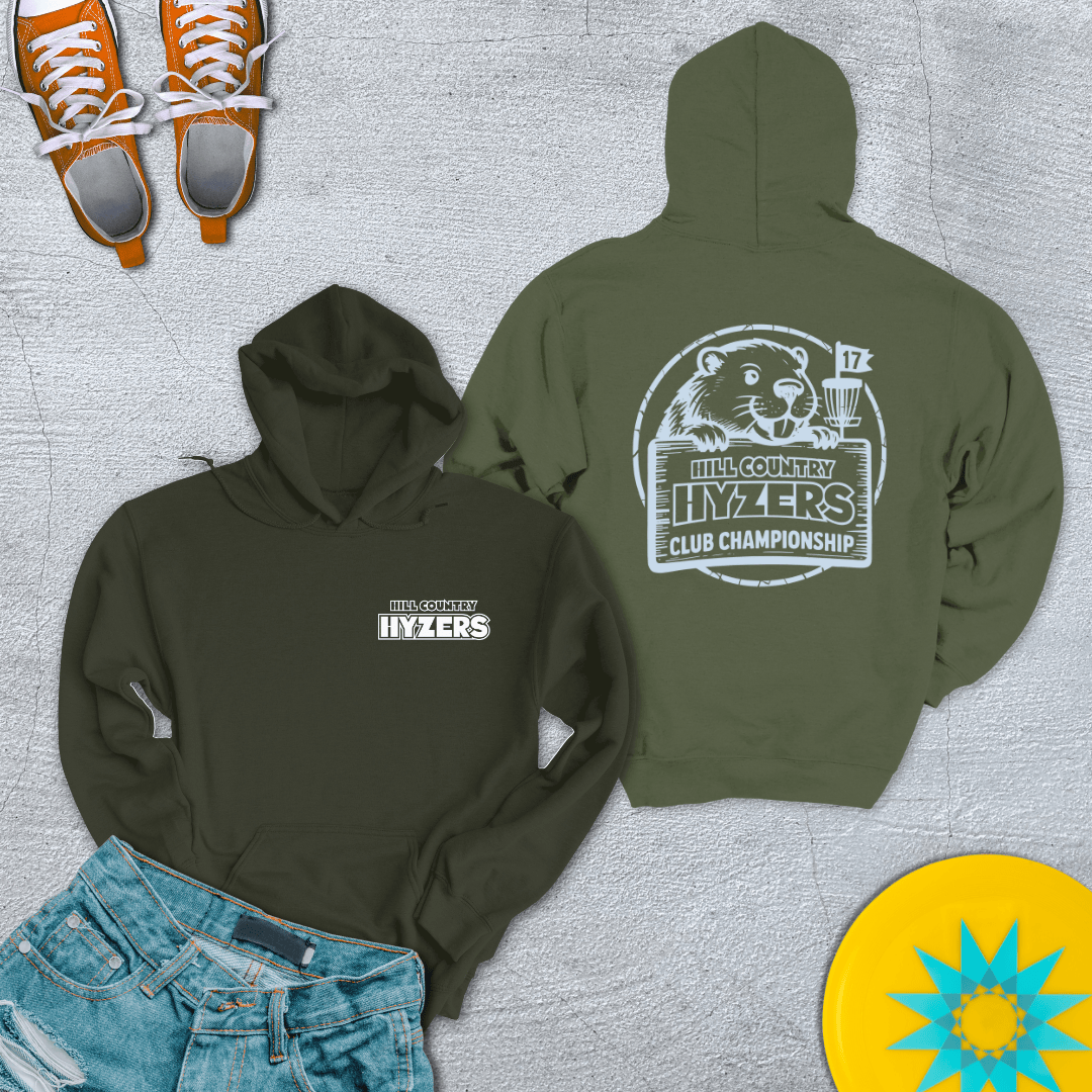 Printify Hoodie Military Green / S Hill Country Hyzers Disc Golf Championship - Hoodie