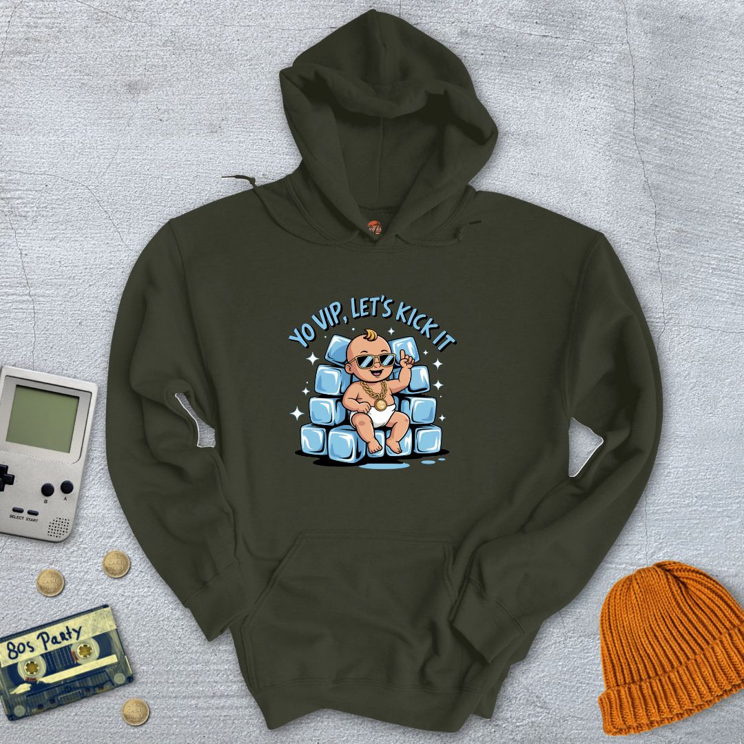 Printify Hoodie Military Green / S ice ice baby - Hoodie