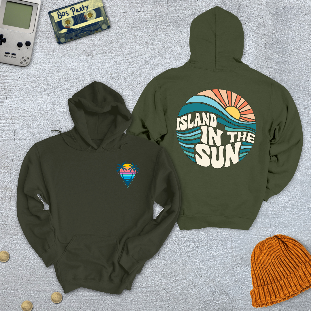 Printify Hoodie Military Green / S Island in the Sun - Hoodie