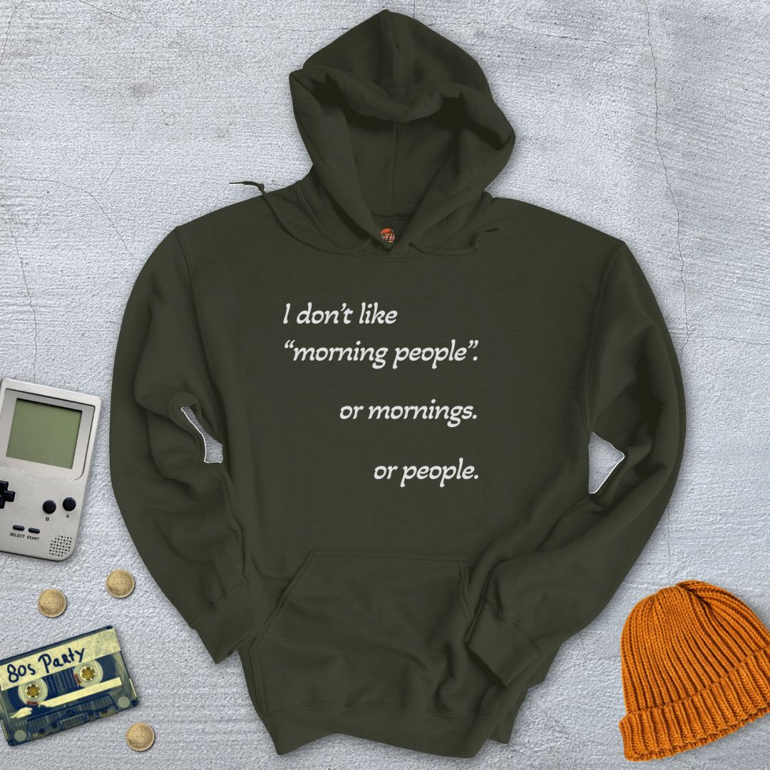 Printify Hoodie Military Green / S Morning People - Hoodie