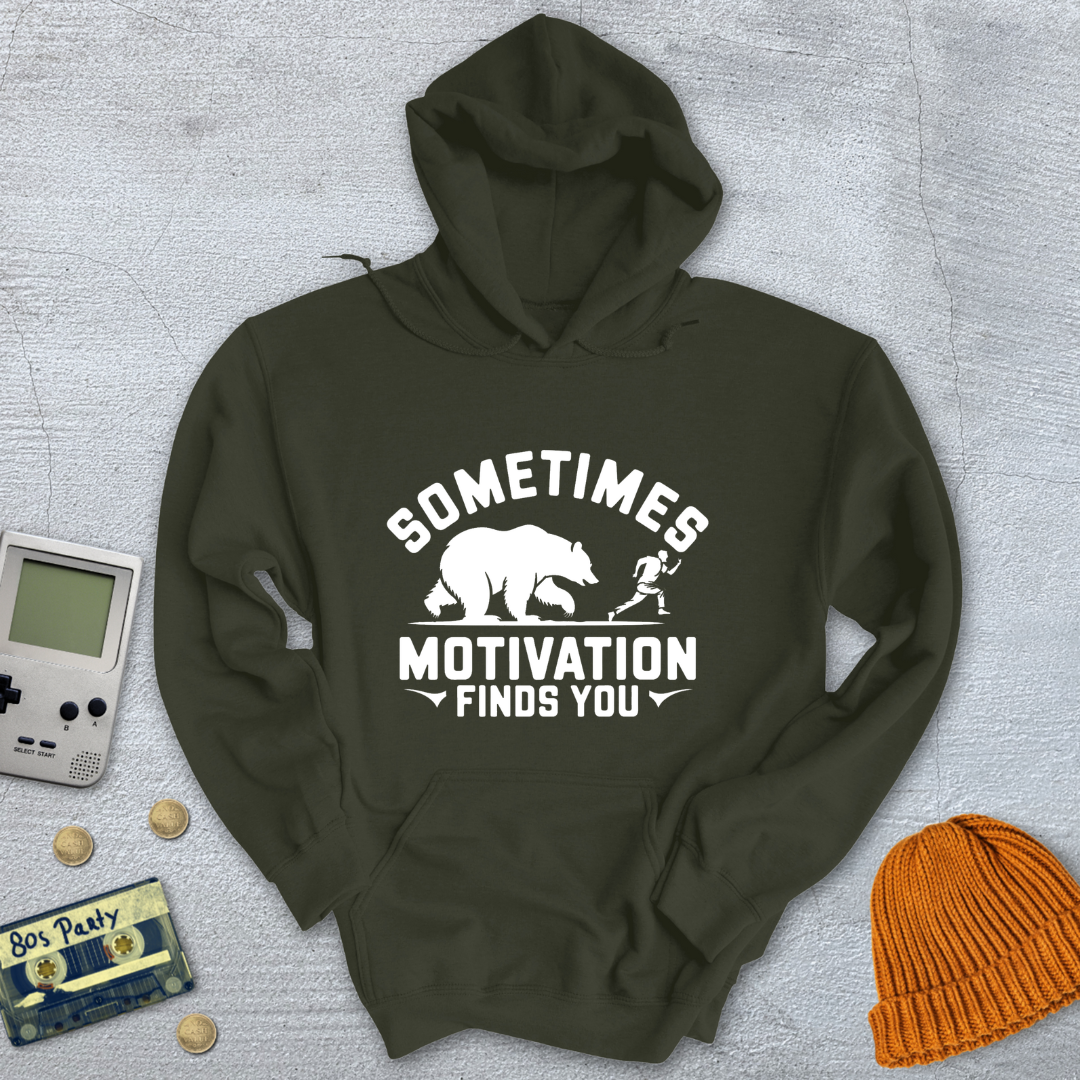 Printify Hoodie Military Green / S Motivation Finds You - Hoodie