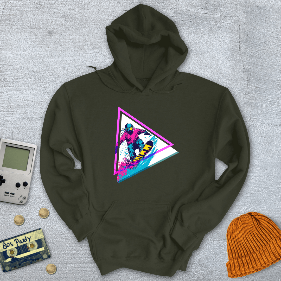 Printify Hoodie Military Green / S Neon Triangle Shred - Hoodie