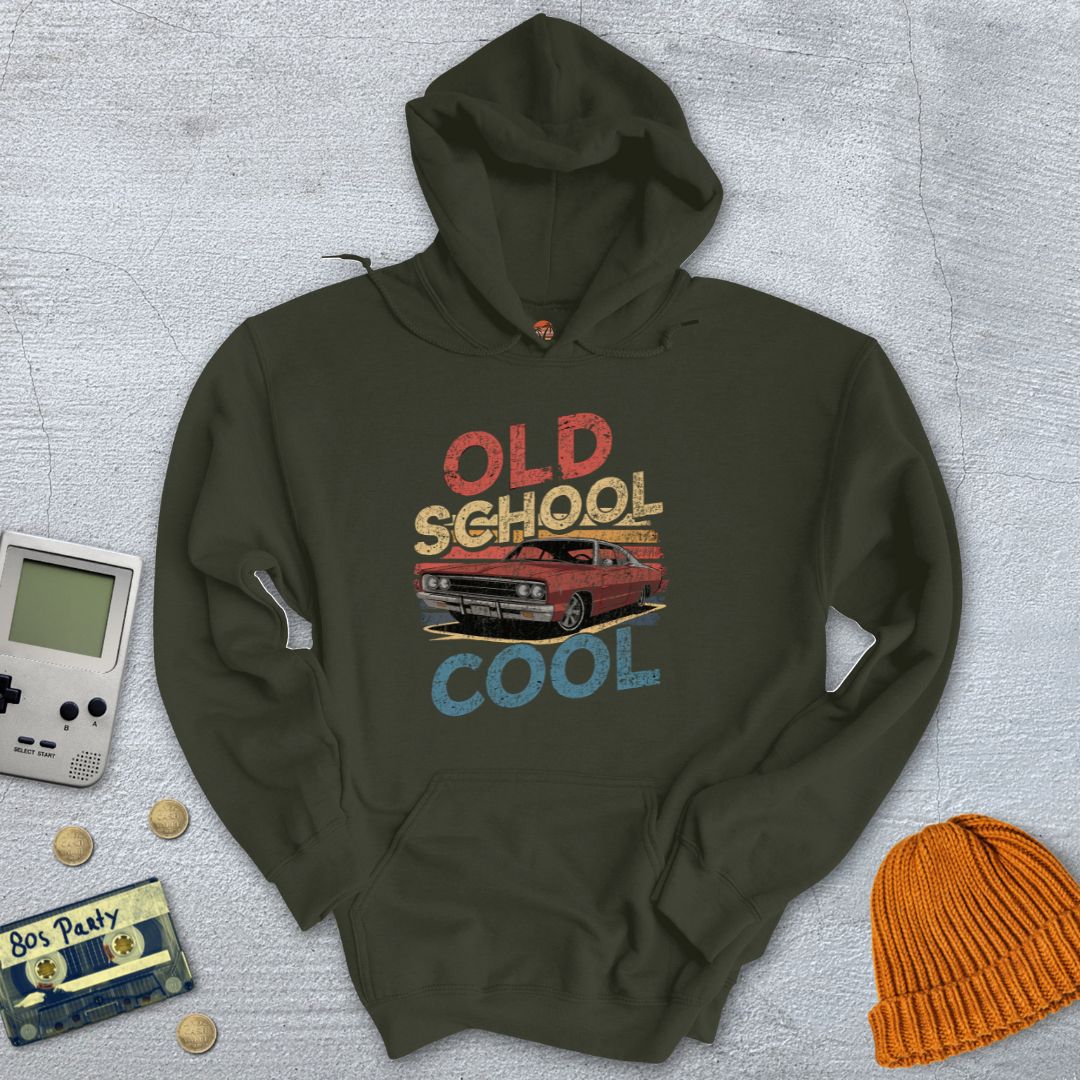 Printify Hoodie Military Green / S Old School - Hoodie