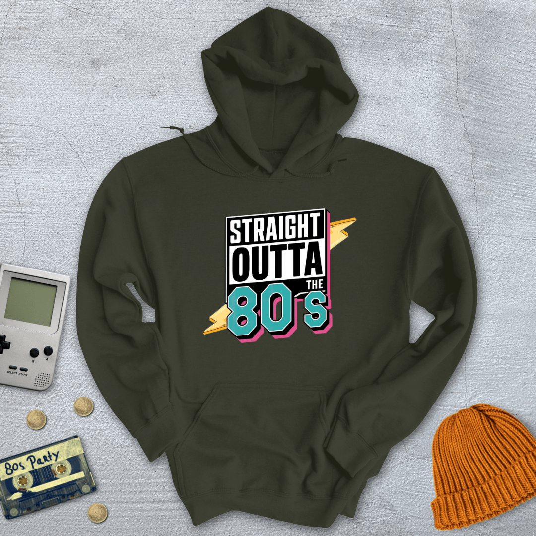 Printify Hoodie Military Green / S Outta the 80s - Hoodie