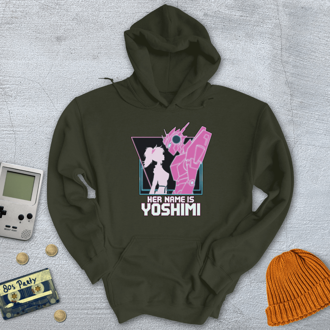 Printify Hoodie Military Green / S Pink Robots - Hoodie