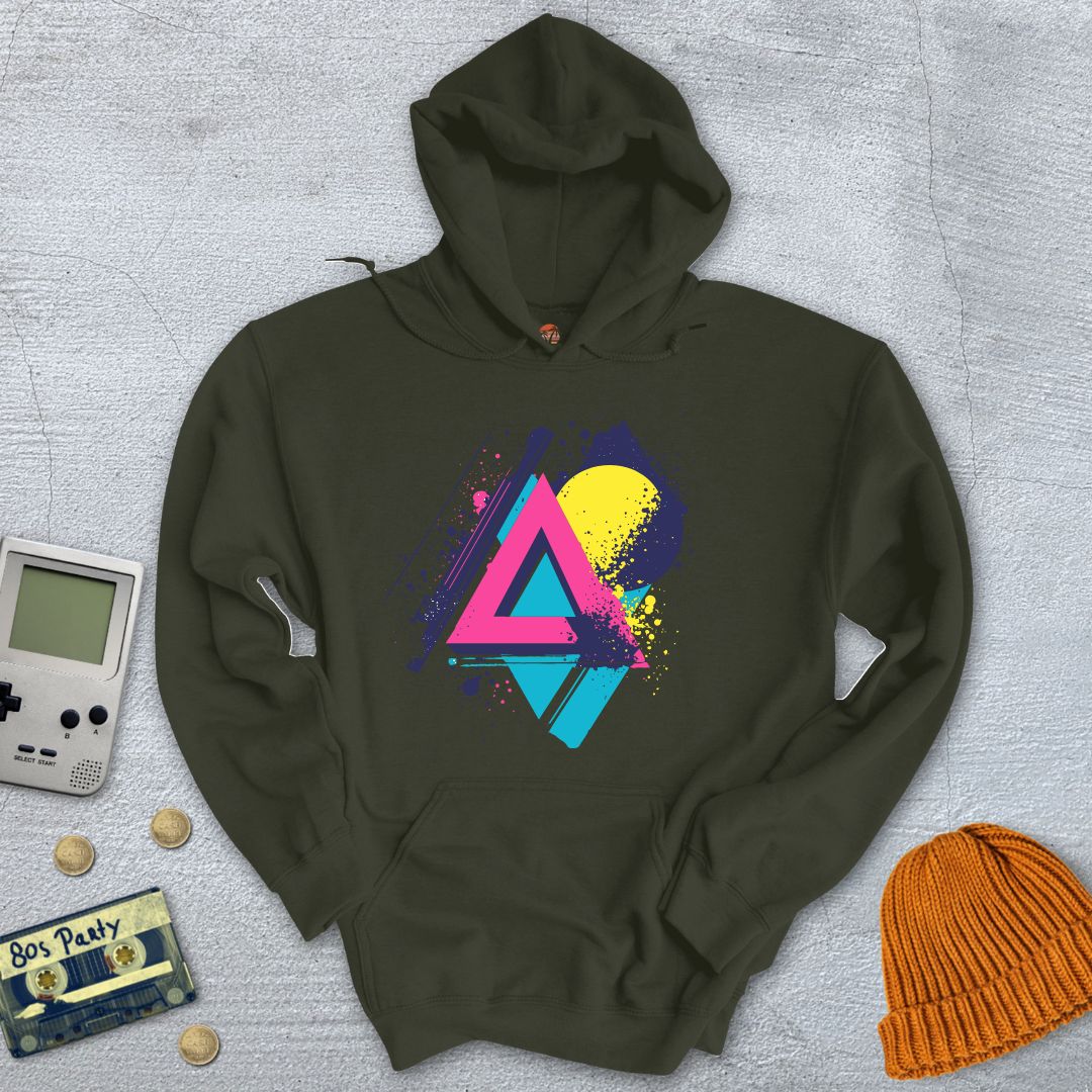 Printify Hoodie Military Green / S Retro Abstract - Hoodie