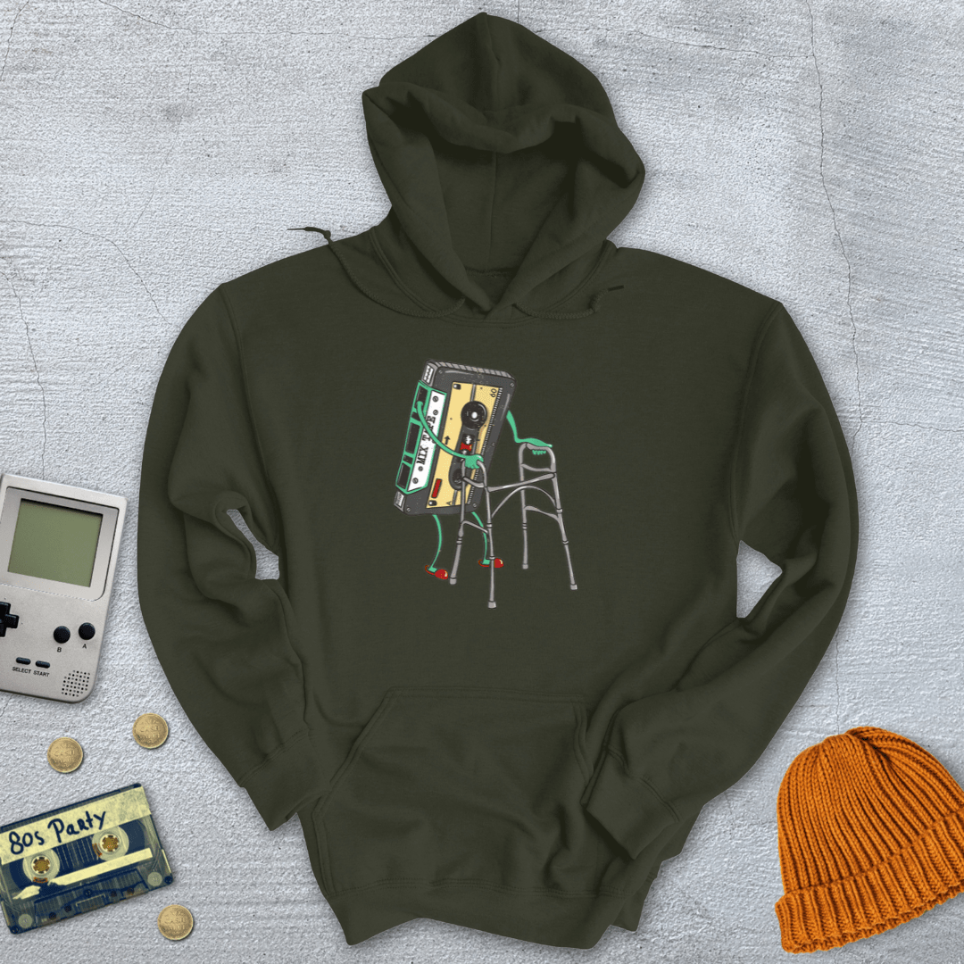 Printify Hoodie Military Green / S Retro Cassette - Hoodie