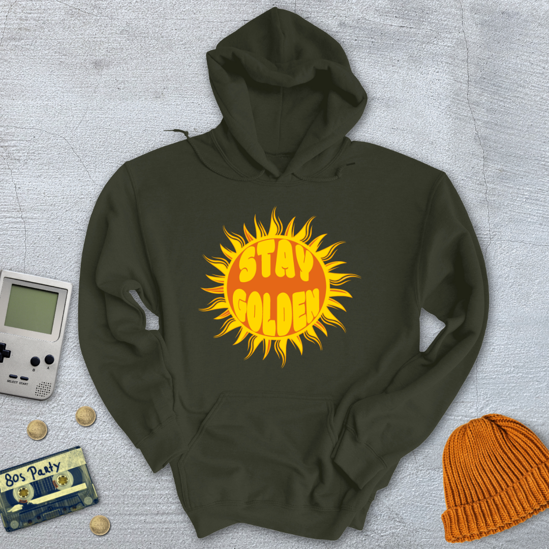 Printify Hoodie Military Green / S Stay Golden - Hoodie