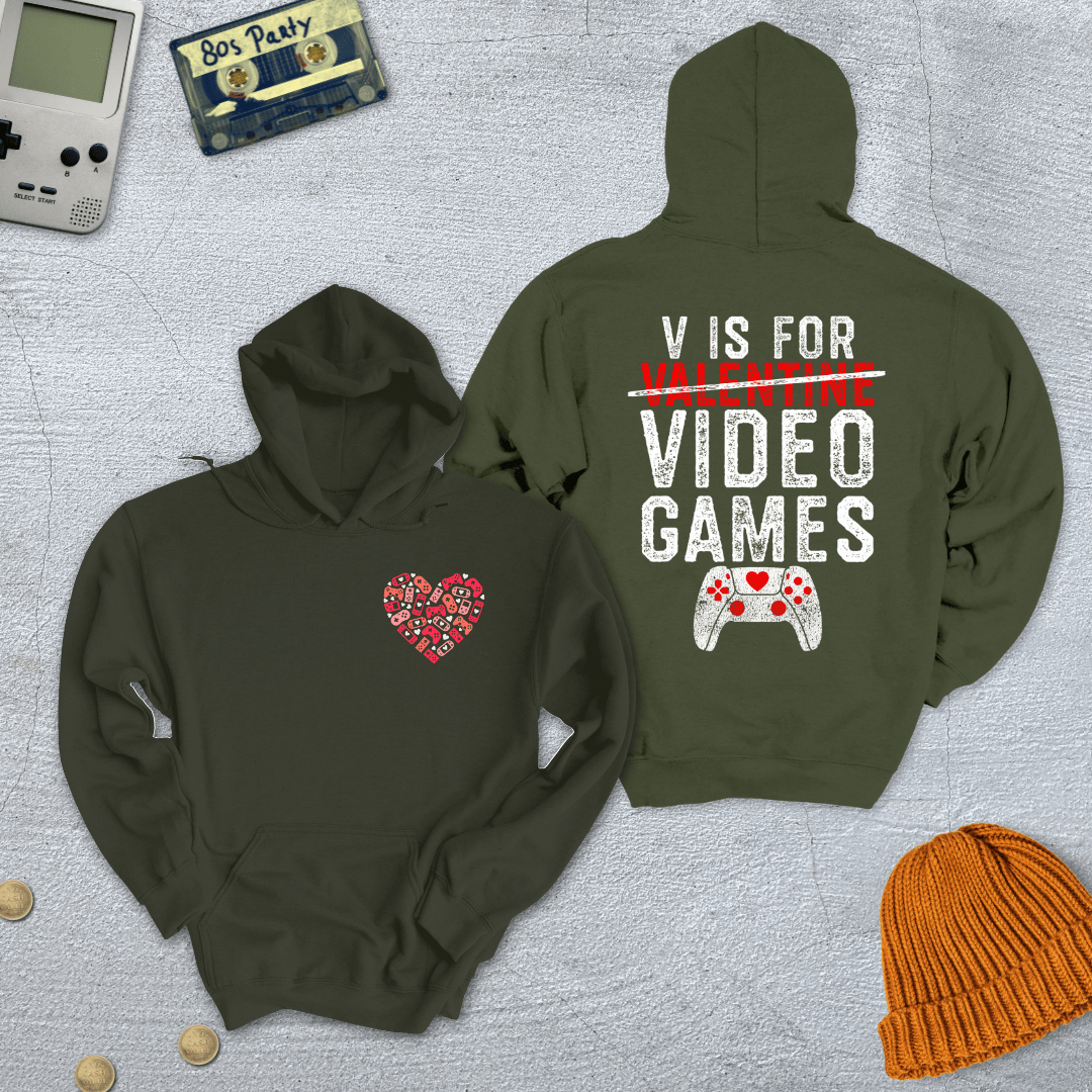 Printify Hoodie Military Green / S V for Videogame - Hoodie