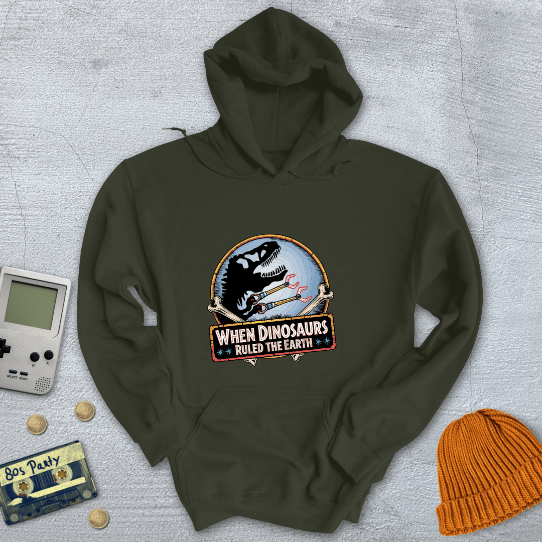 Printify Hoodie Military Green / S When Dinosaurs Ruled the Earth - Hoodie