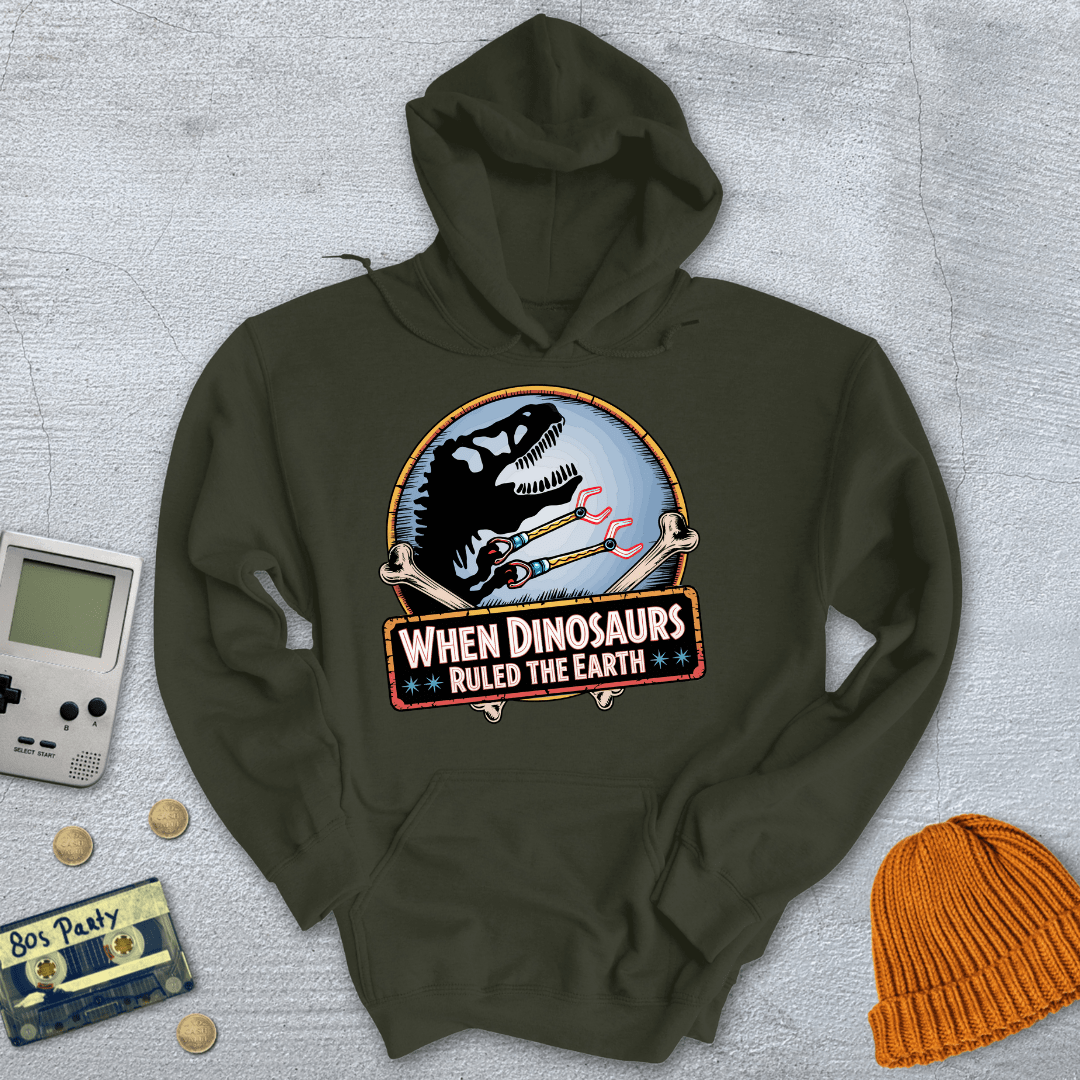 Printify Hoodie Military Green / S When Dinosaurs Ruled the Earth - Hoodie