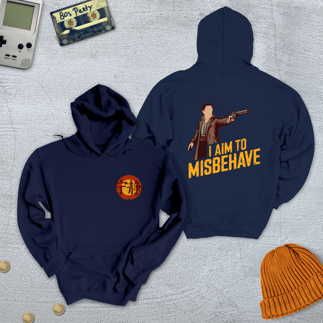 Printify Hoodie Navy / S Aim to Misbehave - Hoodie