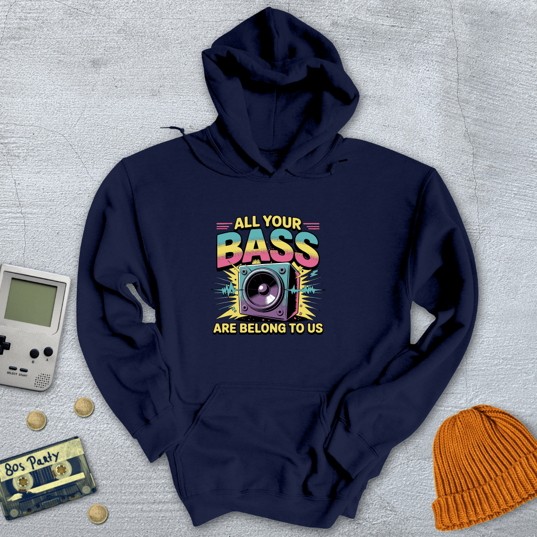 Printify Hoodie Navy / S All your bass - Hoodie