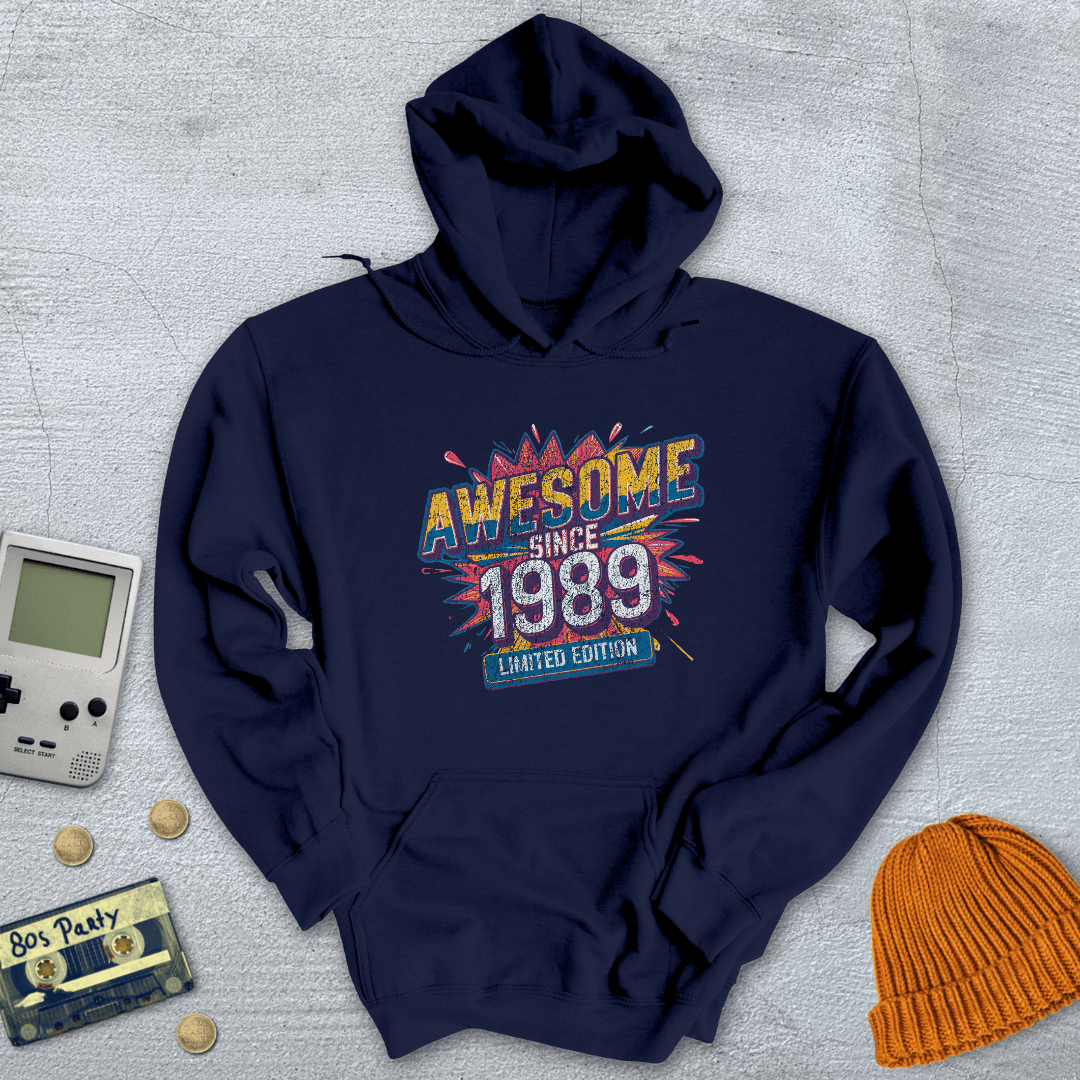 Printify Hoodie Navy / S Awesome 1989 - Hoodie