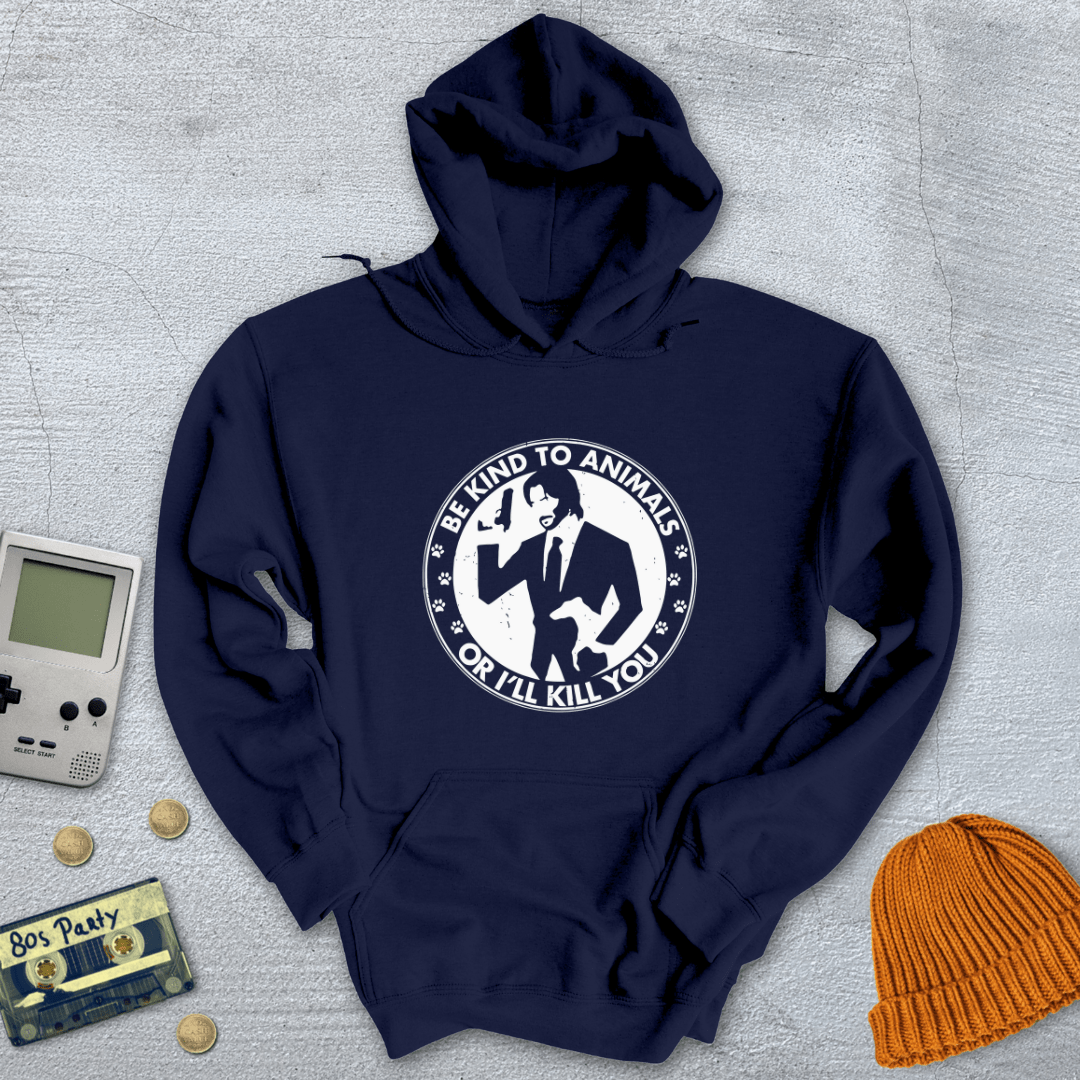 Printify Hoodie Navy / S Be Kind To Animals - Hoodie