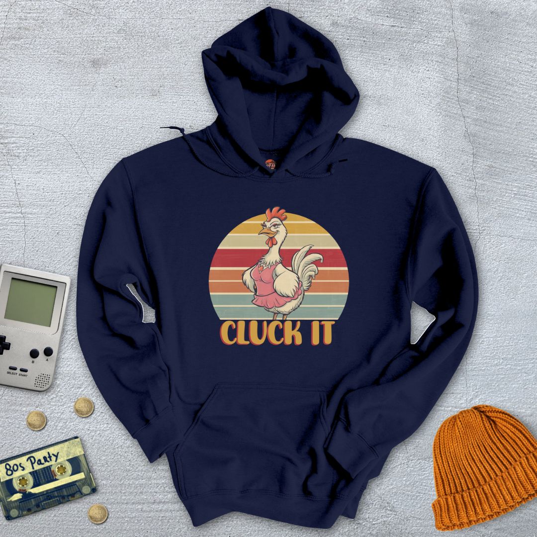 Printify Hoodie Navy / S Cluck It - Hoodie
