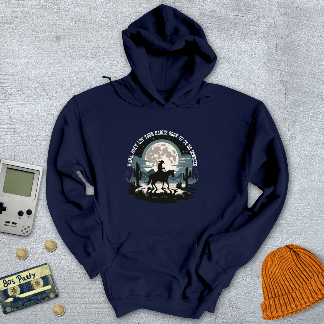 Printify Hoodie Navy / S Cowboy Moon - Hoodie